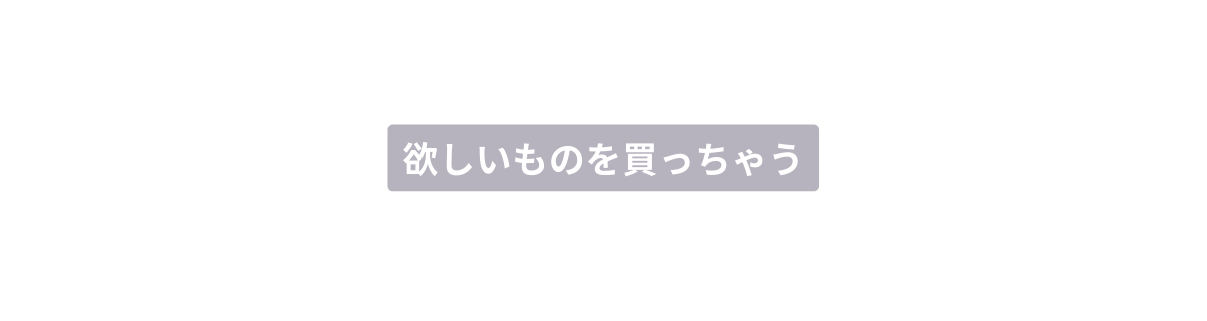 欲しいものを買っちゃう